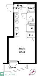 セレブラーレ町屋 2階ワンルームの間取り