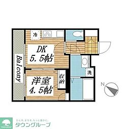 メゾン・ド・ヴィレ千駄木 11階ワンルームの間取り