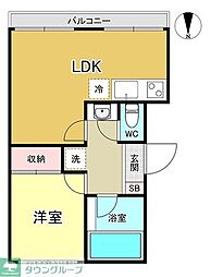 コーポ吉見 2階1LDKの間取り