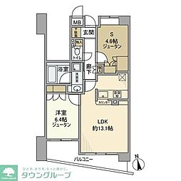 シャリエ日暮里 1SLDKの間取図画像