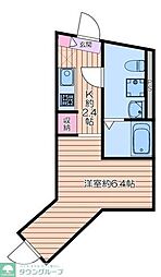 町屋PrimeCourt ワンルームの間取図画像