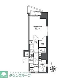 コンフォリア日暮里 1Kの間取図画像