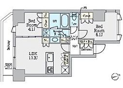 CRESTCOURTUENO 2LDKの間取図画像