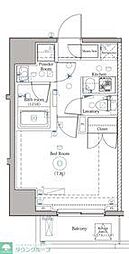 dips上野NORTH 1Kの間取図画像