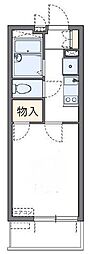 レオパレスラッキー 1Kの間取図画像