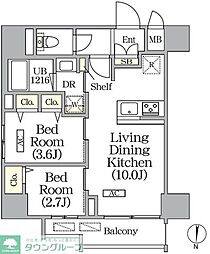 ボアビスタ上野御徒町 2LDKの間取図画像