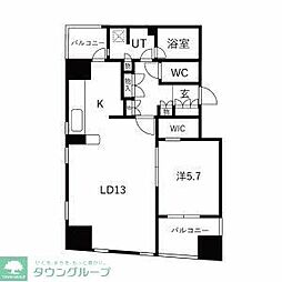 上野アインスタワー 1LDKの間取図画像