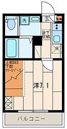 セレマーレ5西日暮里 1Kの間取図画像