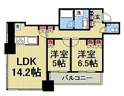 ステーションガーデンタワー 2LDKの間取図画像