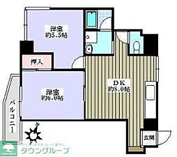 白山スカイビュー 2DKの間取図画像
