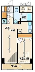 野中ビル 1LDKの間取図画像