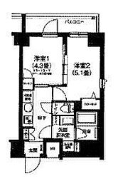 ルフレプレミアム町屋 2Kの間取図画像