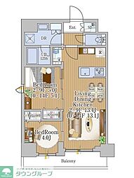 グランエール西日暮里SOUTH 2LDKの間取図画像