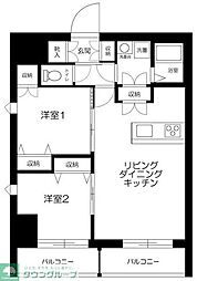 ROXIS日暮里 2LDKの間取図画像
