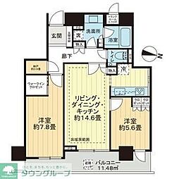 ザ・ライオンズ上野の森 2SLDKの間取図画像