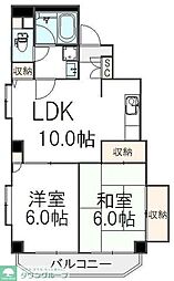 グリーンヒル文京 2LDKの間取図画像