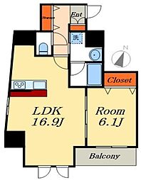 Como Palacio 日暮里 1LDKの間取図画像