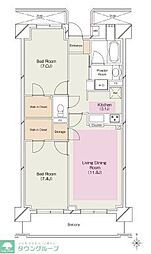 ベラカーサ池之端 2LDKの間取図画像