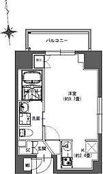 ラドゥセール東神田 ワンルームの間取図画像
