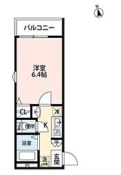 ログリア 1Kの間取図画像
