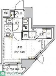 ハーモニーレジデンス御茶ノ水 1Kの間取図画像