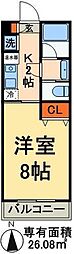 ロイヤルメゾン 1Kの間取図画像