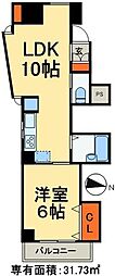 パレ・ドールシュロス千駄木 1LDKの間取図画像