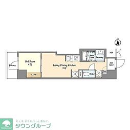 PrimalFront菊川 1LDKの間取図画像