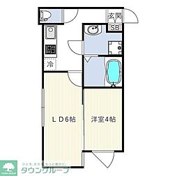 ＩＮＯＶＥ二子新地 4階1DKの間取り