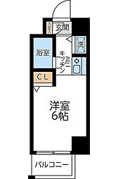 東急東横線 新丸子駅 徒歩6分の賃貸マンション 3階ワンルームの間取り