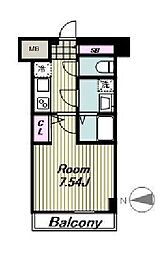 LOC´S　MUSASHINAKAHARA 4階1Kの間取り