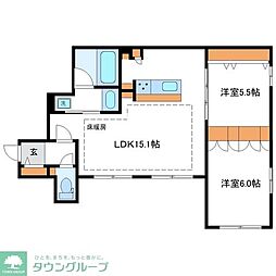 Ｐｒｅｍｉｕｍ　Ｍａｉｓｏｎ光 1階2LDKの間取り