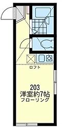 レガーロ鹿島田 2階ワンルームの間取り