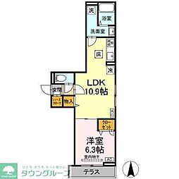 D Paina 今井南町 1LDKの間取図画像