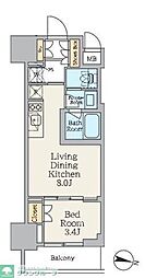 クレストコート池上 1LDKの間取図画像