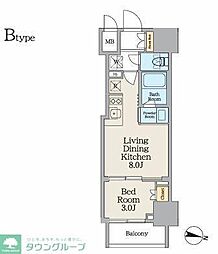 クレストコート池上 1LDKの間取図画像
