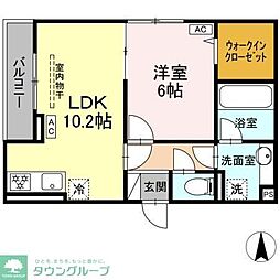 D Paina 今井南町 1LDKの間取図画像