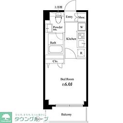 コートブランシェ 1Kの間取図画像
