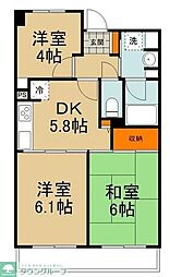 フレスコ川崎 3Kの間取図画像