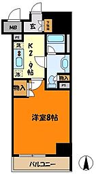 シエル武蔵小杉 1Kの間取図画像
