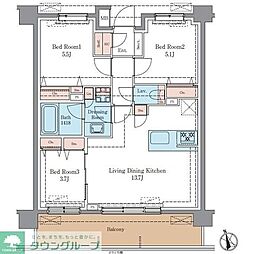 藤沢市弥勒寺1丁目マンション 3LDKの間取図画像