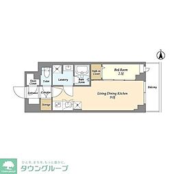 スタイリオフィット武蔵小杉II 1LDKの間取図画像