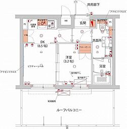 ハーモニーレジデンス武蔵小杉フォレストスクエア 1DKの間取図画像