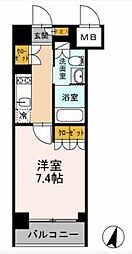 カスタリア武蔵小杉 1Kの間取図画像