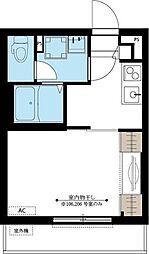 シリウス武蔵小杉 1Kの間取図画像
