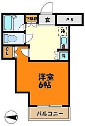 スカイコート武蔵小杉壱番館 1Kの間取図画像