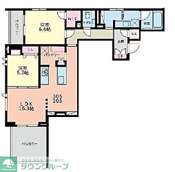 Bel Cielo日吉 2LDKの間取図画像