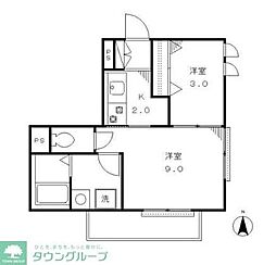 カーサチョコラテ 1Kの間取図画像
