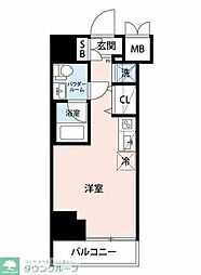 クラリッサ川崎ブルーノ ワンルームの間取図画像