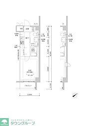 RELUXIA武蔵中原II 1Kの間取図画像
